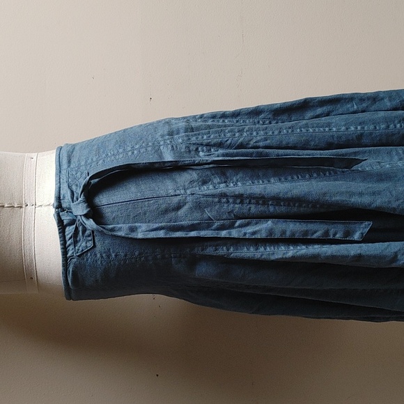 Sundance Teal Linen Skirt Size 4 - Picture 9 of 12